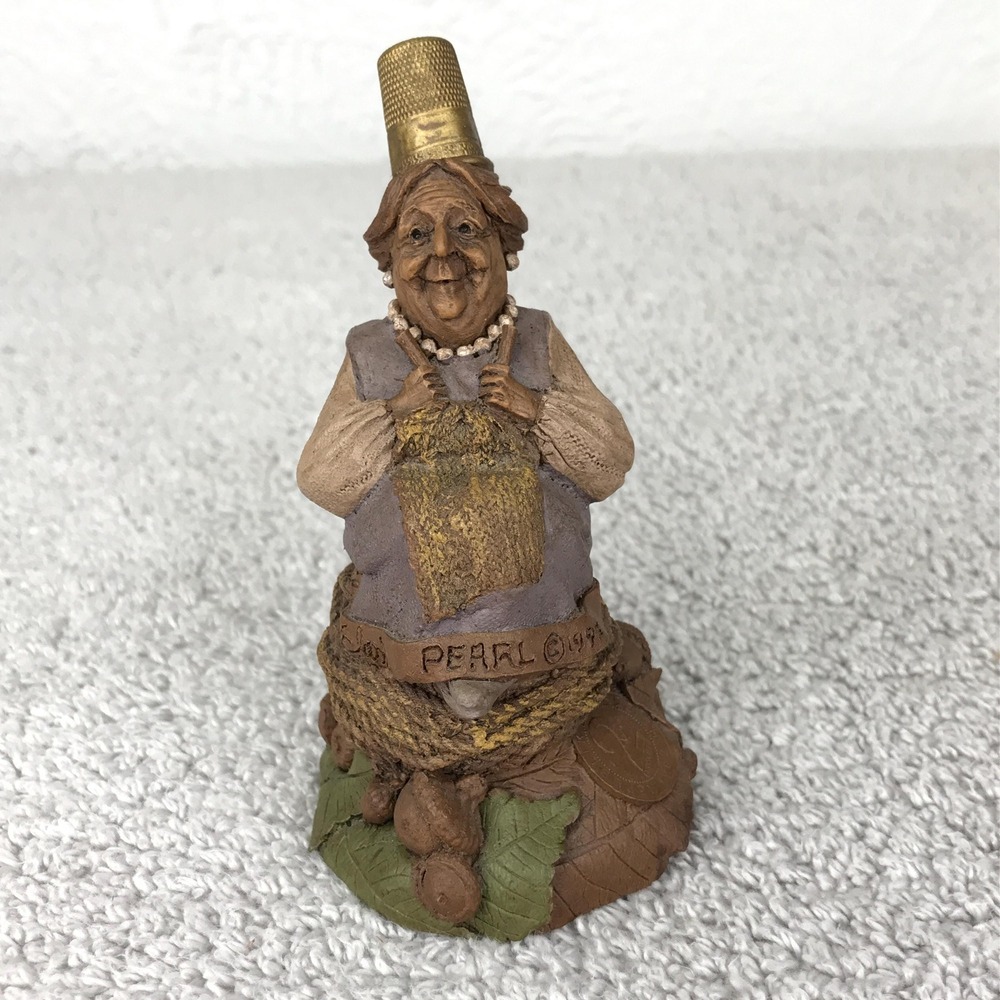 Tom Clark Gnome Pearl #5187 Edition #89 Cairn 1992 Thimble‎ Knitting 4.5"